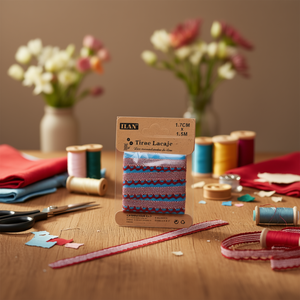 Cinghie in pizzo ILAN 1,7 cm x 1,5 m rosse per decorazioni e lavori artigianali - Product Image 2