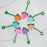 10mm nouvelle vente chaude réutilisable anti-éclaboussures fleurs à boire série couverture de paille Pvc 3d coloré fleur paille Toppers