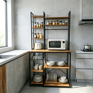 Étagère de cuisine autoportante pour micro-ondes, bar à café, rangement multifonctionnel, unité d'organisation de cuisine pour la maison et la salle à manger - Product Image 4