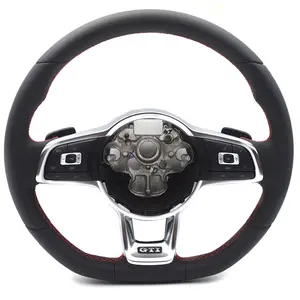 新款原装红色缝线方向盘，带换挡拨片GTI标志，适用于VW高尔夫MK7 GTI