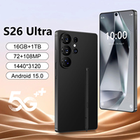 S26 Ultra Desbloqueado, 78+108MP, Doble SIM, Doble Modo de Espera, 16G+1TG, Teléfono Inteligente Económico de 7.3 Pulgadas, Android 15