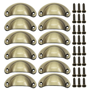 Retro Metal Kitchen Drawer Cabinet <strong>Door</strong> Handle Cupboard <strong>Door</strong> Furniture Antique Cup Pull Shell Vintage Cabinet <strong>Knob</strong> Drawer Handle - Product Image 4