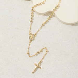 Joyería Religiosa Católica Cristiana, Collar con Colgante de Cruz de la Virgen de Guadalupe y San Judas Tadeo, <span class=keywords><strong>Rosario</strong></span> Unisex - Product Image 4