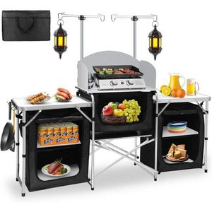 Table de camping pliante multifonctionnelle en alliage d'aluminium moderne pour l'extérieur, boîte de rangement portable - Product Image 1