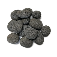 Blocs de pierre de lave polie et roulée - Durables, écologiques, garantie 5 ans, marque Greenland pour foyers à gaz intérieurs/extérieurs