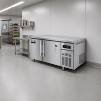 Plan de travail réfrigéré en acier inoxydable 380L pour cuisine d'hôtel et préparation alimentaire