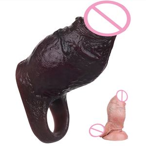 Manchon pénien en silicone liquide à picots internes, extrémité fermée, pour l'extension de la taille et de la longueur, jouet sexuel pour hommes 18+ - Product Image 3