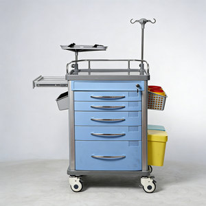 Chariot médical d'urgence multifonctionnel avec support pour bouteille d'oxygène et planche <span class=keywords><strong>de</strong></span> RCP pour les services d'urgence hospitaliers - Product Image 5
