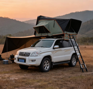 Tente de toit rigide pour SUV, <span class=keywords><strong>camping</strong></span> en voiture, imperméable, pliable, pop-up avec échelle, tente de toit pour véhicule toutes saisons - Product Image 2