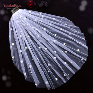 Voile de mariée court élégant YouLaPan à une seule couche, idéal pour les mariées, les demoiselles d'honneur, les fêtes de mariage et les occasions festives V83 - Product Image 1