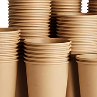 SIUQ Lot de 400 gobelets en papier kraft épais non blanchis de 8 oz, jetables, modernes, étanches, robustes, pour boissons chaudes/froides, fêtes et maison