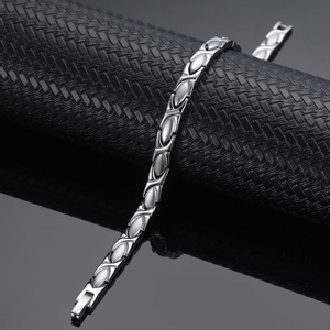 Brazalete de Acero Inoxidable Moderno para Mujer, Geométrico, con Bio-Germanio, Magnético, para Protección Contra la Radiación, Joyería para la Salud - Product Image 2