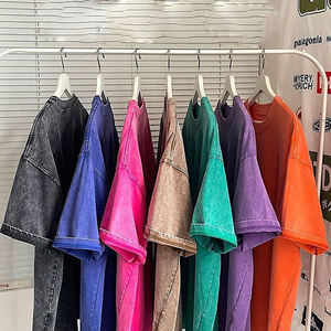 เสื้อยืดโอเวอร์ไซส์ผู้ชาย พิมพ์โลโก้แบบวินเทจ ล้างสีแบบแอซิดวอช ผลิตตามสั่ง พร้อมโลโก้ OME  ผ้าฝ้าย 100% ระบายอากาศได้ดี สำหรับผู้ชาย - Product Image 2