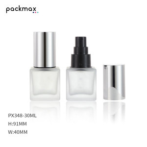 Transparent Lotion Pump Foundation Serum Bottle 30ml Square Thick-Bottom Glass Cosmetic Packaging Gold Stamping Screen Printing - Product Image 4