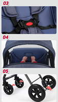 Poussette bébé 3 en 1 à vue dégagée Capacité de charge 20 kg Sac de rangement spacieux Poussette bébé pliable pour les enfants de 0 à 3 ans