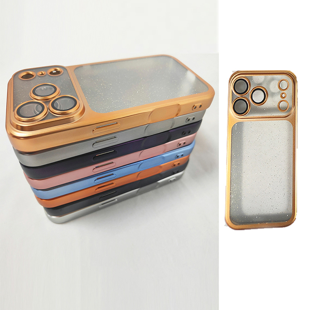 Luxury Electroplated Frosted Starry Sky Glitter TPU Mobile Phone Case for iPhone 17 Series Metallic Luxury Lens Covers Included