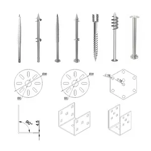 作为60毫米/76毫米/89毫米太阳能基础接地螺钉锚固U围栏接地锚固