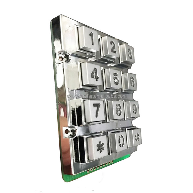 IP65 Waterproof Universal Numeric 3*4 Keys Stainless Steel Metal Luminous Flexible Rubber/Silicone Keyboard Metal Dome