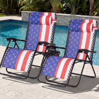 Chaise longue zéro gravité réglable et peu encombrante avec porte-gobelet et coussin, en acier allié respirant et textilène, idéale pour la plage, la pêche et les parcs