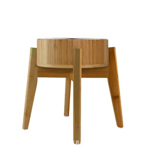 Support surélevé pour gamelle de chien en bambou, grande taille, avec support pour le cou et protection anti-renversement pour animaux de compagnie - Product Image 5
