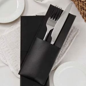 Pochette à couverts en similicuir, pochette à couverts portable, porte-couverts pour restaurant ou maison - Product Image 1