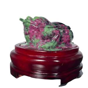 กบเงิน จิ๋ว ทำมือจากหินรูบี้โซไซต์ธรรมชาติ สำหรับตกแต่งบ้านตามหลักฮวงจุ้ย - Product Image 5