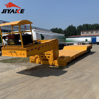 Semi-remorque surbaissée en acier à 3/4 essieux avec échelle à ressorts, en acier Q355, pour chargeuse, bulldozer et transport portuaire