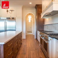 Allandgroup Conception de meubles sur mesure Style américain Bois d'érable foncé Charnières à fermeture douce Cadre apparent Nouvelle conception de cuisine