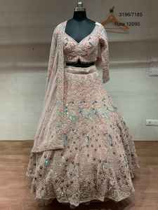 Élégant filet Georgette Lehenga pour femme Tenue de fête et de mariage parfaite avec broderie lourde et chemisier élégant - Product Image 2