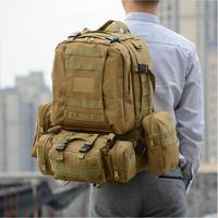 Sac à dos tactique Oxford avec pochettes Molle, fermeture éclair, imperméable, grande capacité pour la randonnée, la chasse, les voyages - Logo personnalisé durable