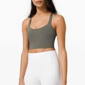 Wholesale sport yoga bra with removable pads women sports top customize brand logo lady gym wear