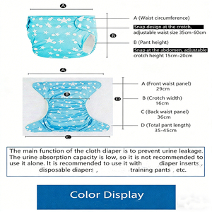 Pañales de Tela para Bebé de Buena Calidad al Precio Má<span class=keywords><strong>s</strong></span> Bajo, Muestra Gratis, Transpirables, Hipoalergénicos, Fáciles de Poner y Quitar - Product Image 2