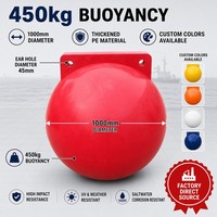Boya Roja Oceánica Anticorrosiva OEM PE de 1000 mm con Doble Anclaje, Esfera de Un Metro para Defensa Marítima, Barrera Contra Derrames y Minería Submarina