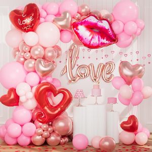 Red Pink Love Heart Latex Foil Balloons Valentines Day Balloon Set for Valentines Day Decoration Party Supplies - Product Image 1
