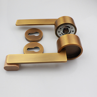 Poignée de serrure de porte moderne en bronze jaune de style luxe pour porte intérieure