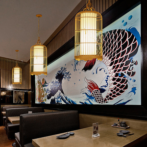 Lampadario a Gabbia di Uccelli Lungo con LED Bianco Caldo, Stile Classico Cinese Zen in Bambù, Altezza Regolabile per Sala da Pranzo, Casa e Hotel - Product Image 6