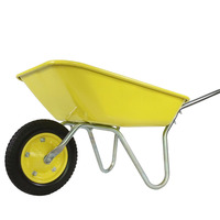 Carretilla de un solo rueda con estructura de acero soldada resistente WB4024A para trabajos de construcción pesada