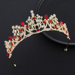 Corona di cristallo per la regina di compleanno della principessa sposa del partito di nozze accessori per capelli in lega diademi di strass - Product Image 6