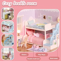 Kit de maison miniature Hamaileon DIY Sweet Dream, meubles miniatures pour chambre à coucher, lumière LED pour maison de poupée, décoration de pièce, cadeau pour adultes
