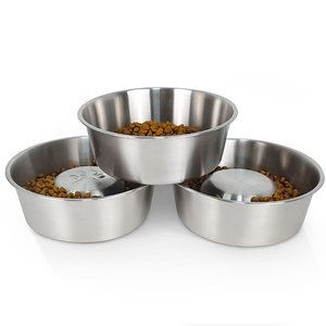 Wholesale Amazon Hot Sale Stainless Steel Dog Food Storage Container Animal Pet Slow Food Feeders