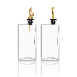 Botella de <span class=keywords><strong>aceite</strong></span> de oliva de vidrio cuadrado transparente de 350ml y 500ml vacía única con tapa de boquilla para <span class=keywords><strong>aceite</strong></span> de oliva - Product Image 1