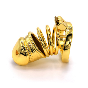 Sexspielzeug Shop Gold Edelstahl Penis Lock Kreis Bogen Ring männliche Keuschheit Schloss Hahn Käfig Dildo Mann sm Fetisch - Product Image 1