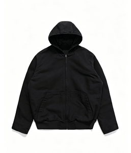 Veste de travail classique en toile lavée à capuche pour homme, style américain, printemps-automne - Product Image 4