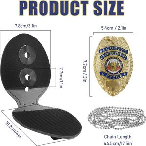 12 Years Factory Custom Metal <b>Security</b> Badge with Leather <b>Wallet</b> Holder - Product Image 5