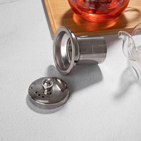 Infuseur en acier borosilicate avec infuseur bouilloire en or résistant à la chaleur théière en verre à feuilles mobiles théière pour le camping