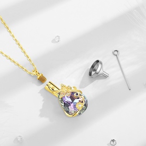 Keepsake Memorial Jewelry 925 Sterling Silver Violet Crystal <strong>Butterfly</strong> Design Cremation Urn Pendant <strong>Necklace</strong> for <strong>Ashes</strong> - Product Image 3