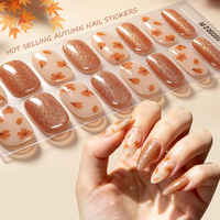 Bandes de gel semi-durcies RTS Autumn Daisy pour ongles, 16 embouts, dégradé floral, pour la maison et le salon