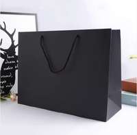 Sac de shopping mini de luxe pour boutique, impression offset, matériaux recyclés, recyclable, carton rose ivoire, ruban, nœud, vêtements, noir