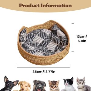 เตียงสานหวายสำหรับแมว ระบายความร้อนในฤดูร้อน ขายส่ง - Product Image 5