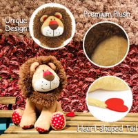 Peluche Lion de la Saint-Valentin, Animal en Peluche Doux, Mignon Teddy à Pattes en Forme de Cœur pour Enfants et Cadeaux Romantiques